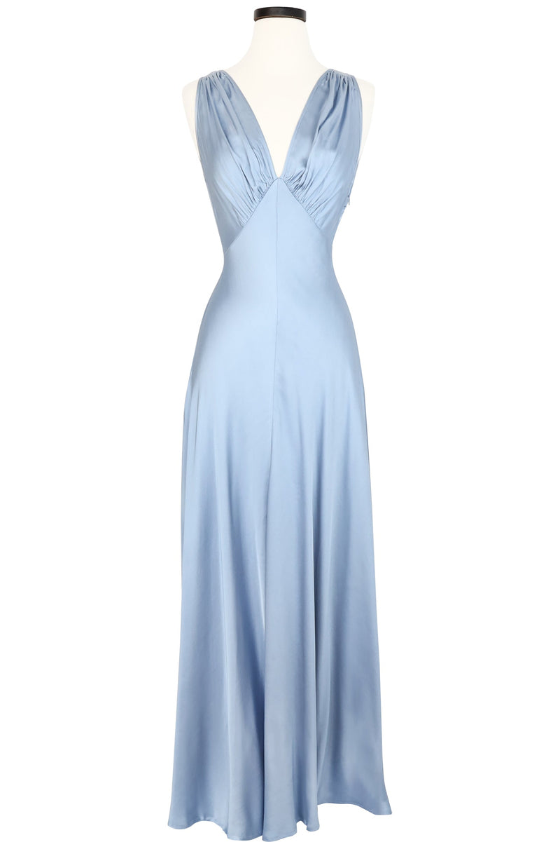 30s Bias Gown - Blue Fog