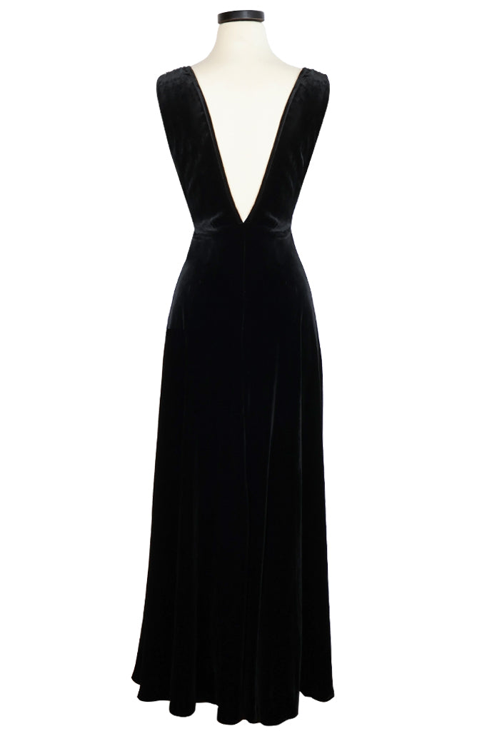 30s Bias Gown - Black Velvet