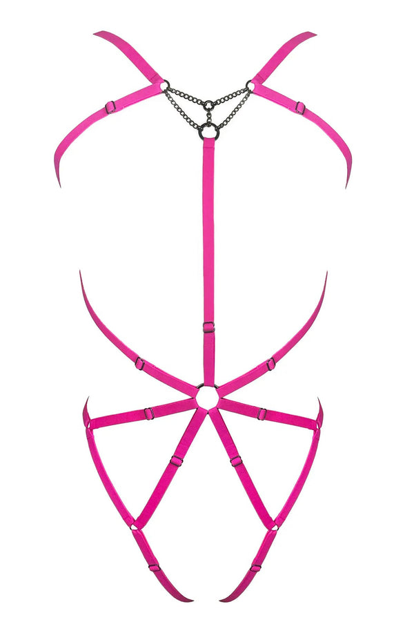 Monique Morin Frisson body harness Electric Magenta