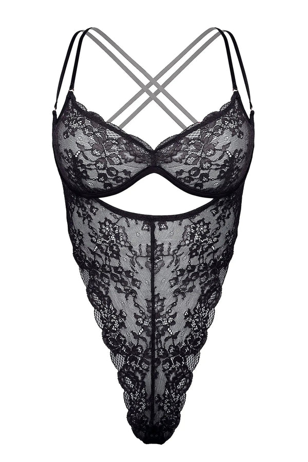 Monique Morin Rush Ouvert Bodysuit Black