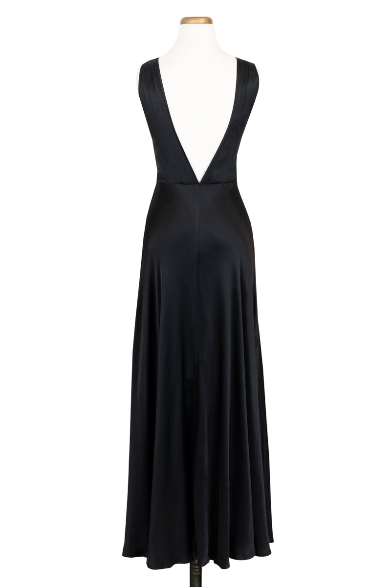 1930s Bias Gown - Black Satin