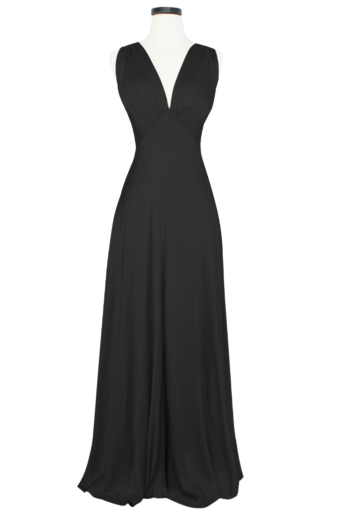 1930s Bias Gown - Black - Peach Boudoir