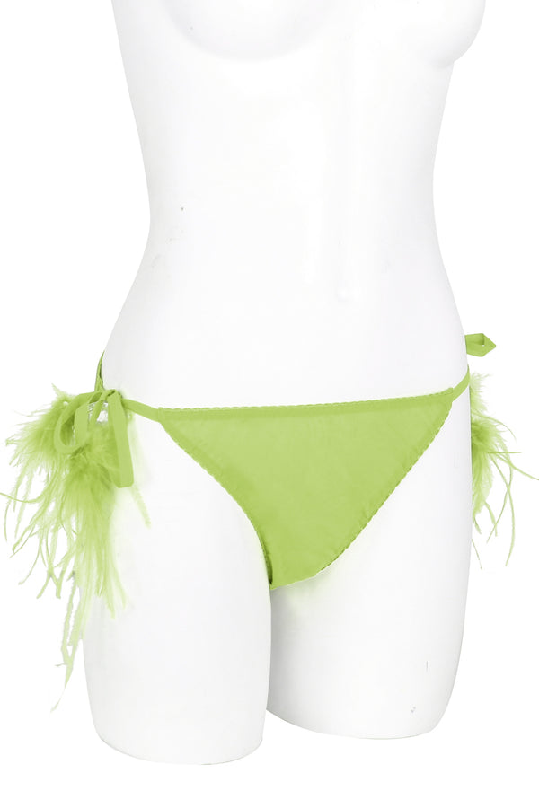 Tie Bottoms - Chartreuse Green - Glam Glam Boudoir