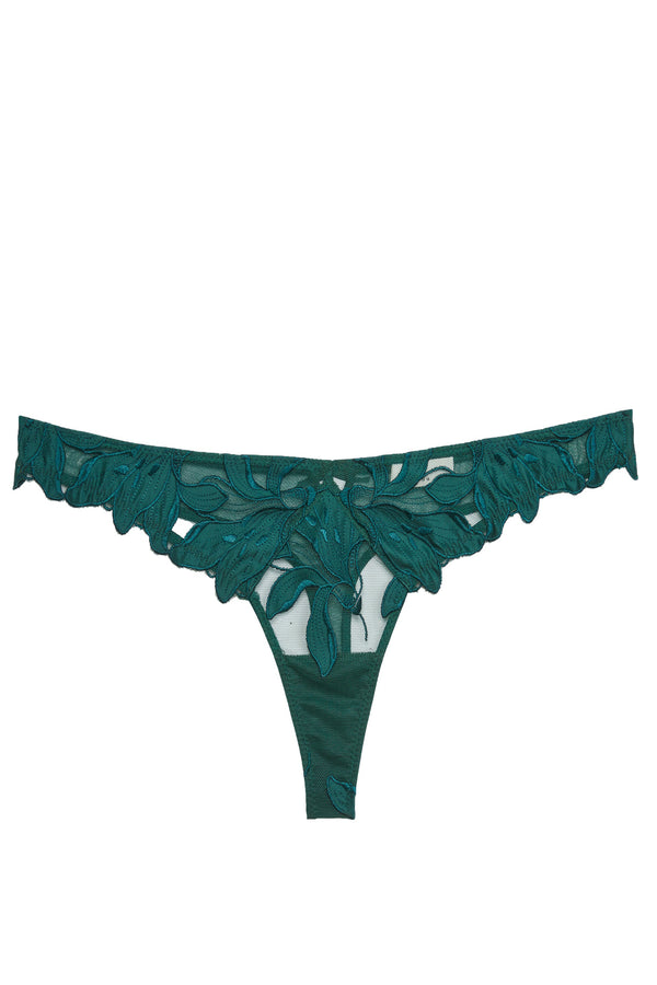 Fleur Du Mal Lily Embroidery Hipster Thong